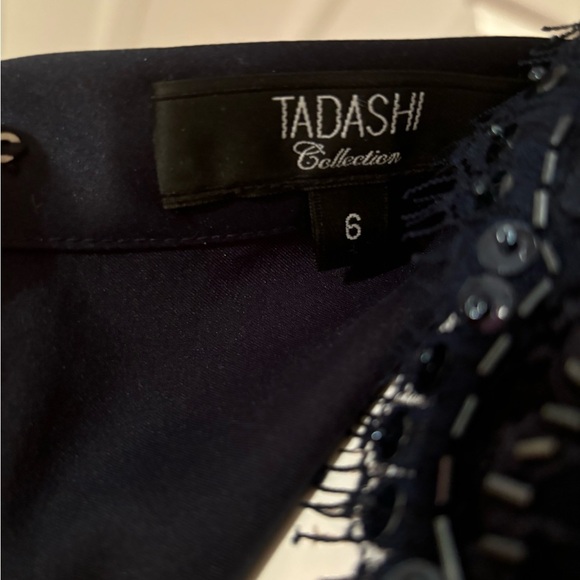 Tadasho Collection Navy blue sequin top silk skirt - Picture 9 of 9